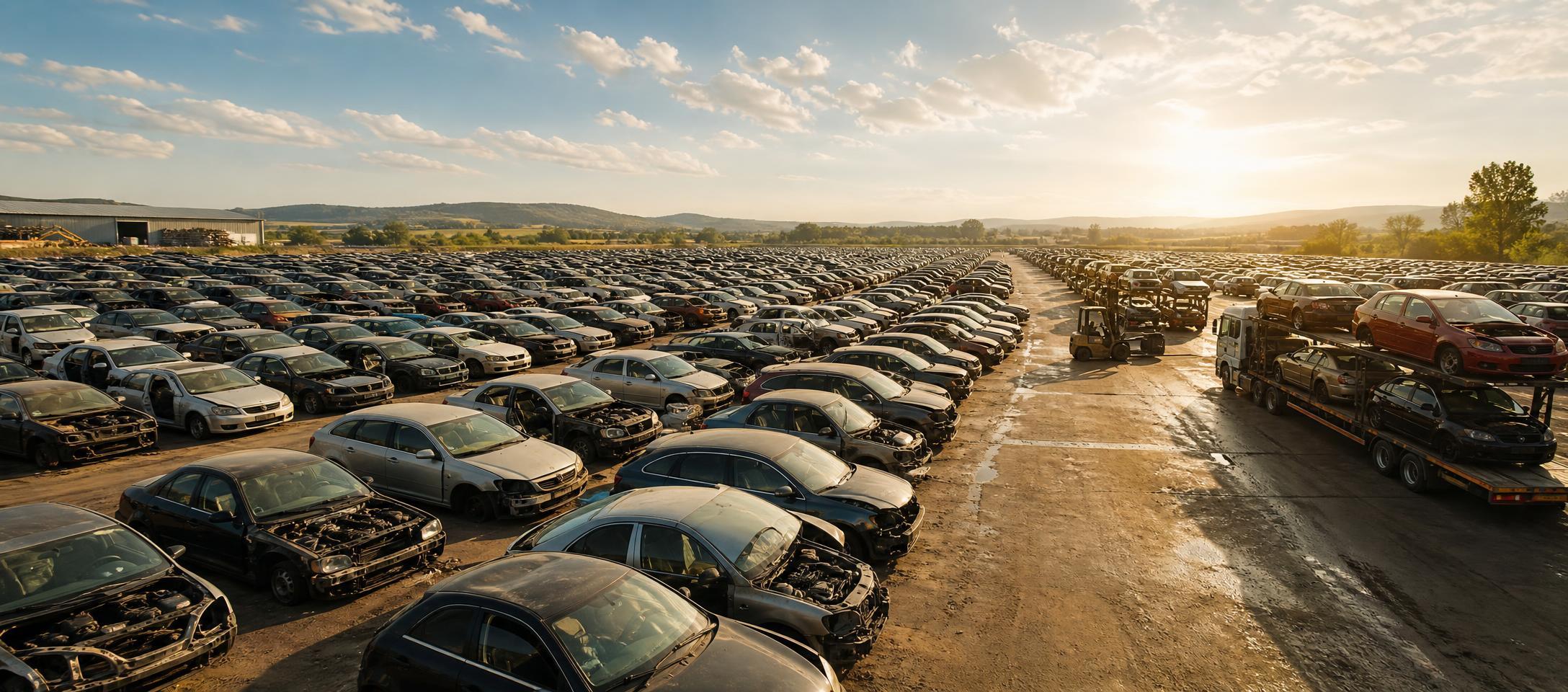 Conceptual illustration of an online vehicle auction alongside a pending marketplace acquisition.